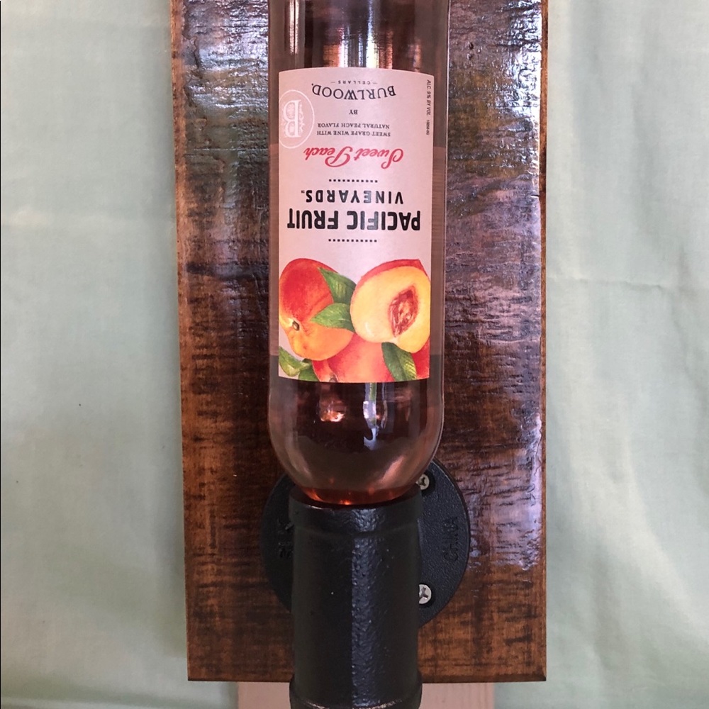 Industrial Pipe Wine Holder / Rack, Ambrosia Maple